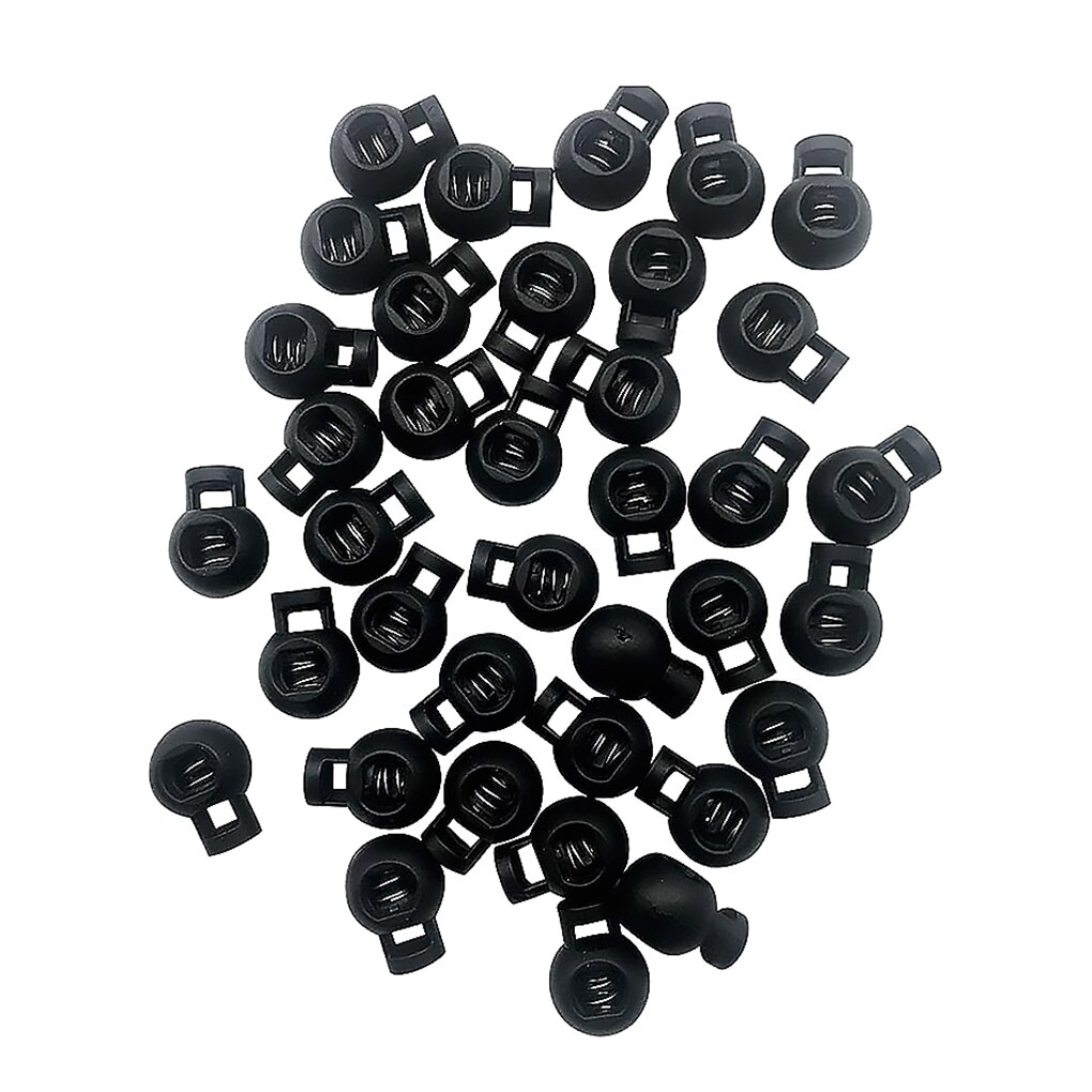 Round Ball Shaped Cord Locks Spring Toggles Clothes Pants Hats Hoods Plastic Rope Stoppers