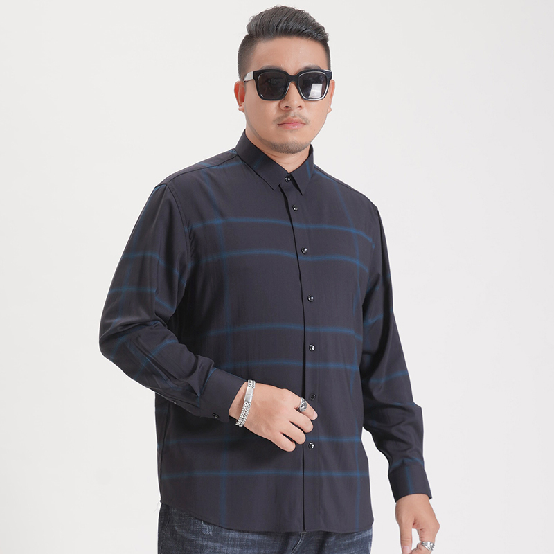 Plus Grote Maat 8XL 7XL 6XL 5XL Mens Business Casual Lange Mouwen Classic Wit Zwart Donkerblauw Mannelijke Sociale jurk Shirts