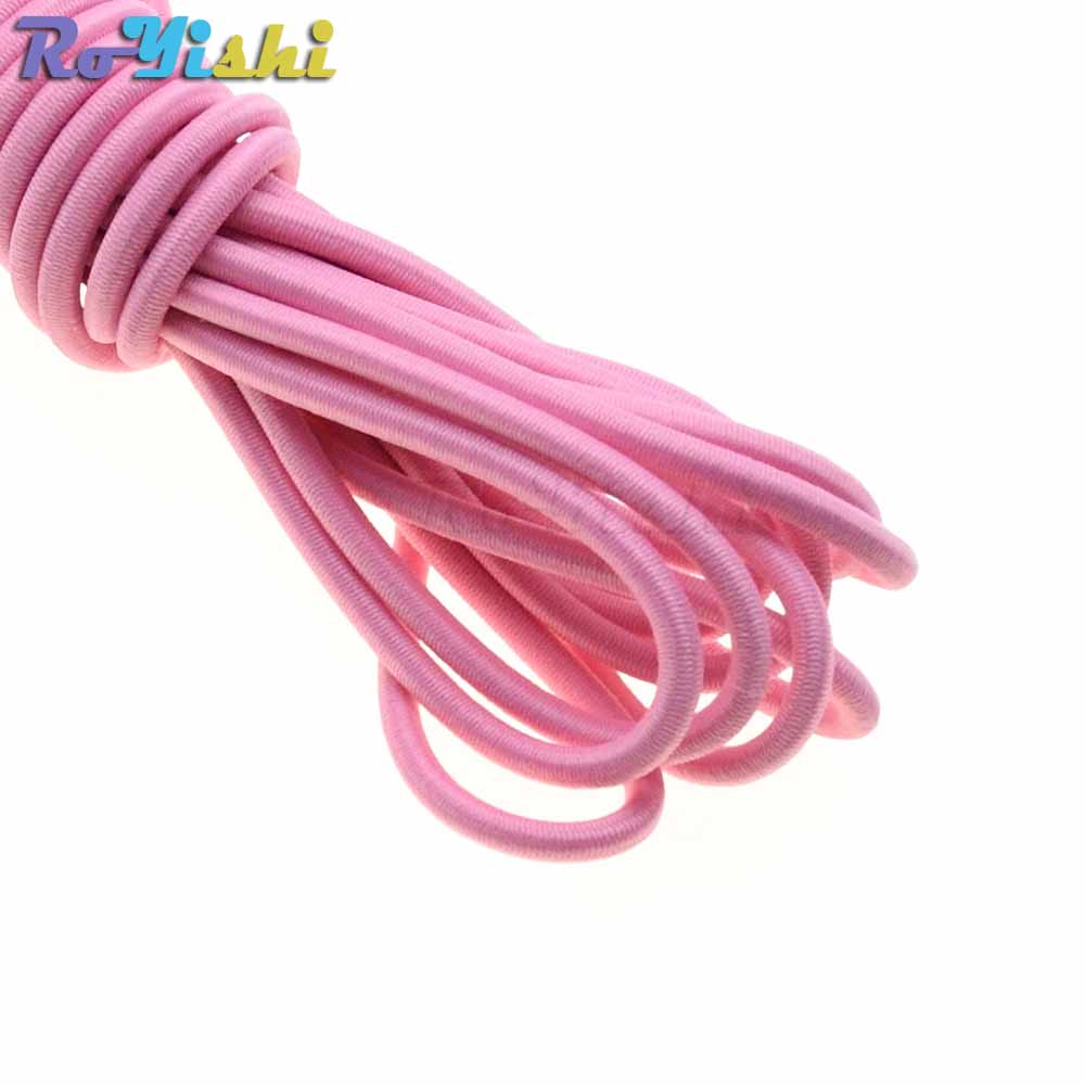 10 yards/pak kleurrijke diameter 3mm elastische touw bungee schokkoord rekkoord voor doe-het-zelf sieraden maken buitenachtergrond: Roze