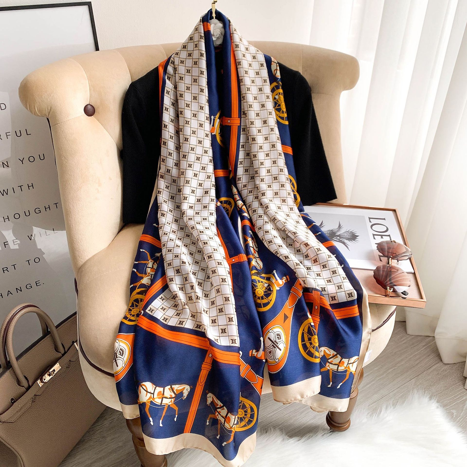 Frauen Seide Schals Sommer Sonnenschein Strand Schal Weibliche 60*180cm die Seide wickelt Kopf Hijab Dame Halstuch Weichen Satin- schals Foulard