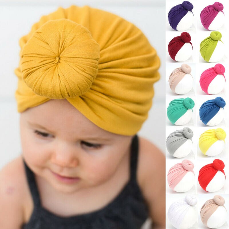 Neugeborenen Kleinkind Kinder Mädchen Baby Kleinkind Turban Verknotet Bogen Hut Cap Stirnband Haarband Headwear Reine Farbe Nette