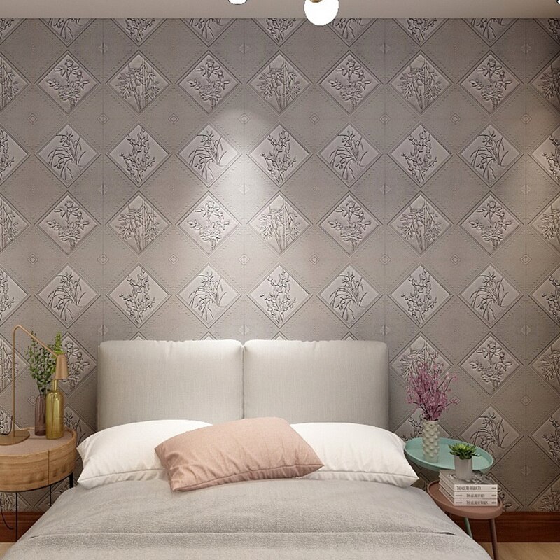 Peel and Stick 3D Wall Panels Adhesive Foam Wall Paper Decals for TV Background Office Kitchen Bedroom