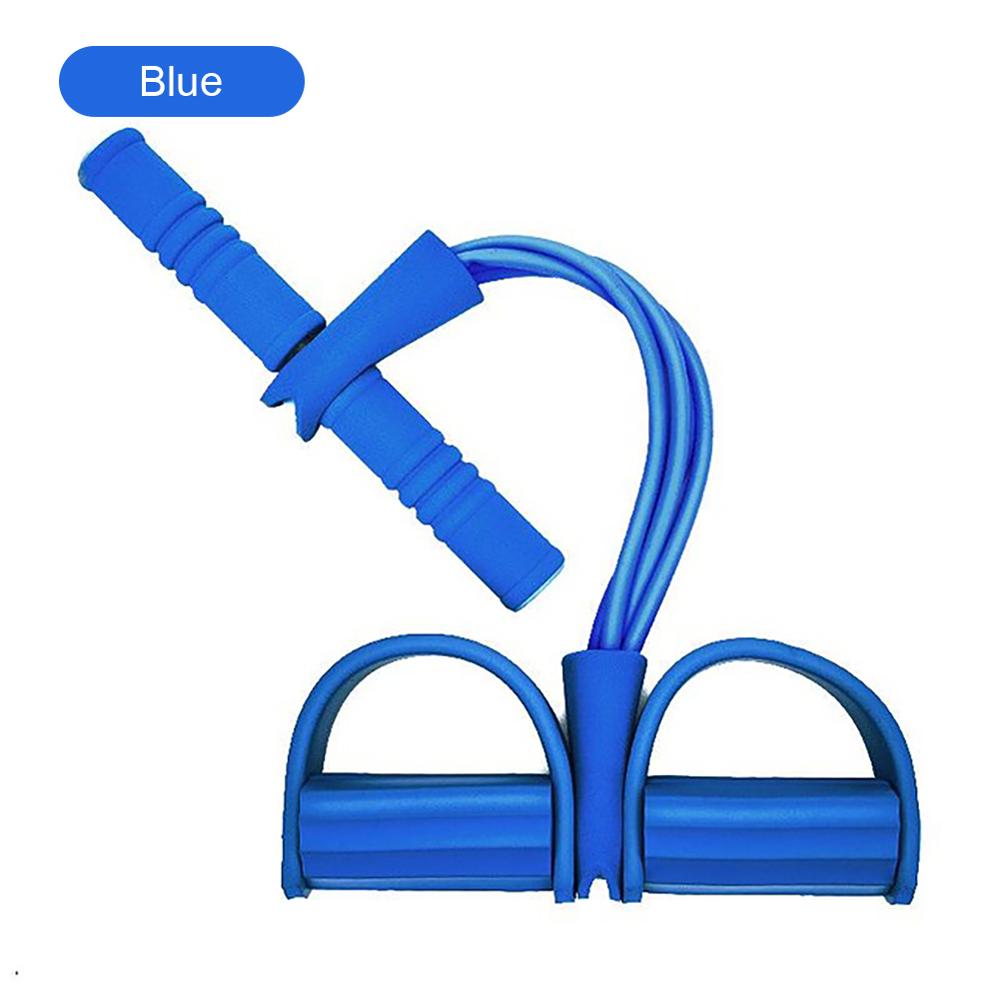 49x25x6.5cm Four-tube Multifunctional Pull Rope Pedal Elastic Rope Leg Puller Abdominal Crunches Footstool pull rope: YL200206-BU1