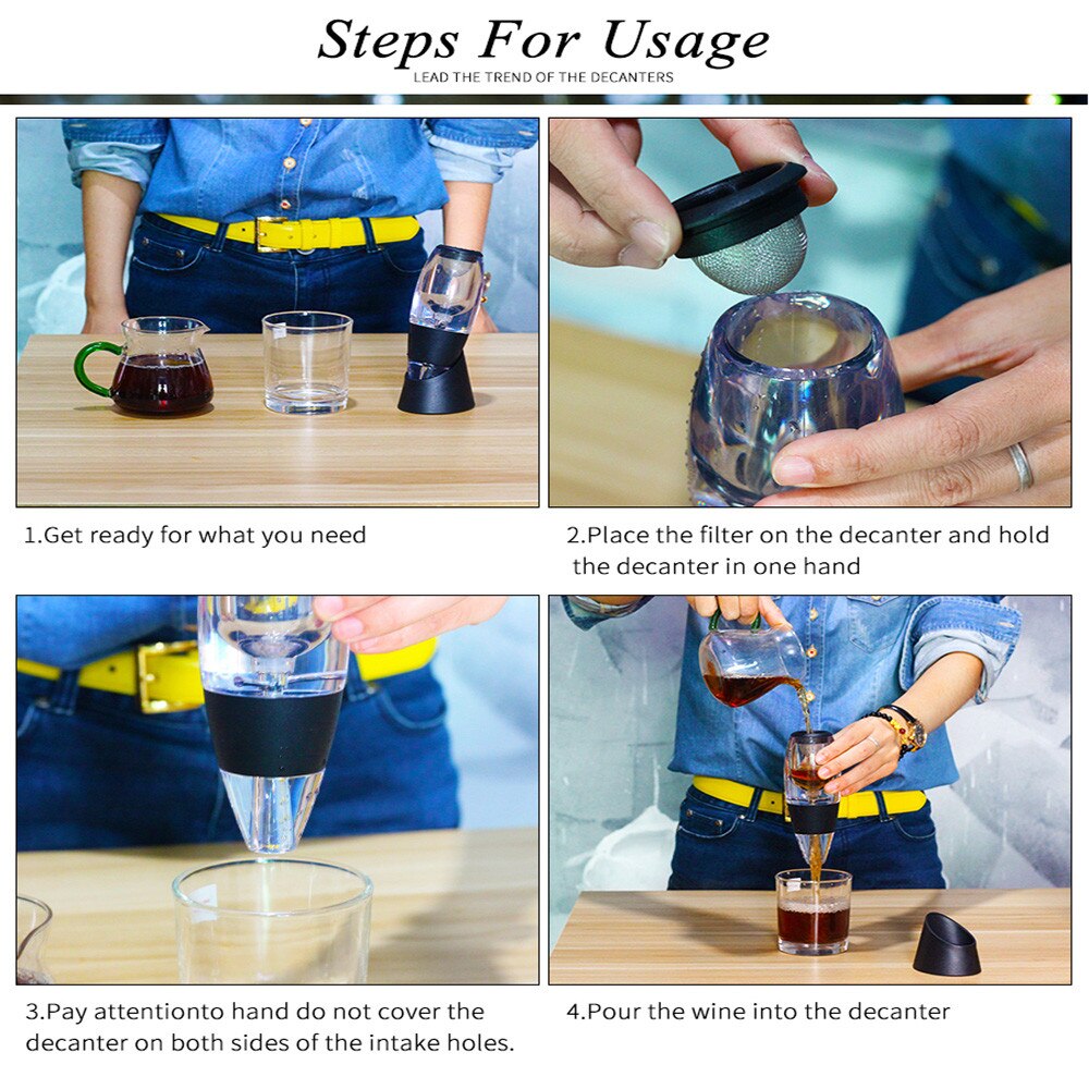 Aérateur de vin rouge filtre décanteur magique vin essentiel aérateur rapide trémie de vin ensemble de filtres vin équipement essentiel Pour bouteille