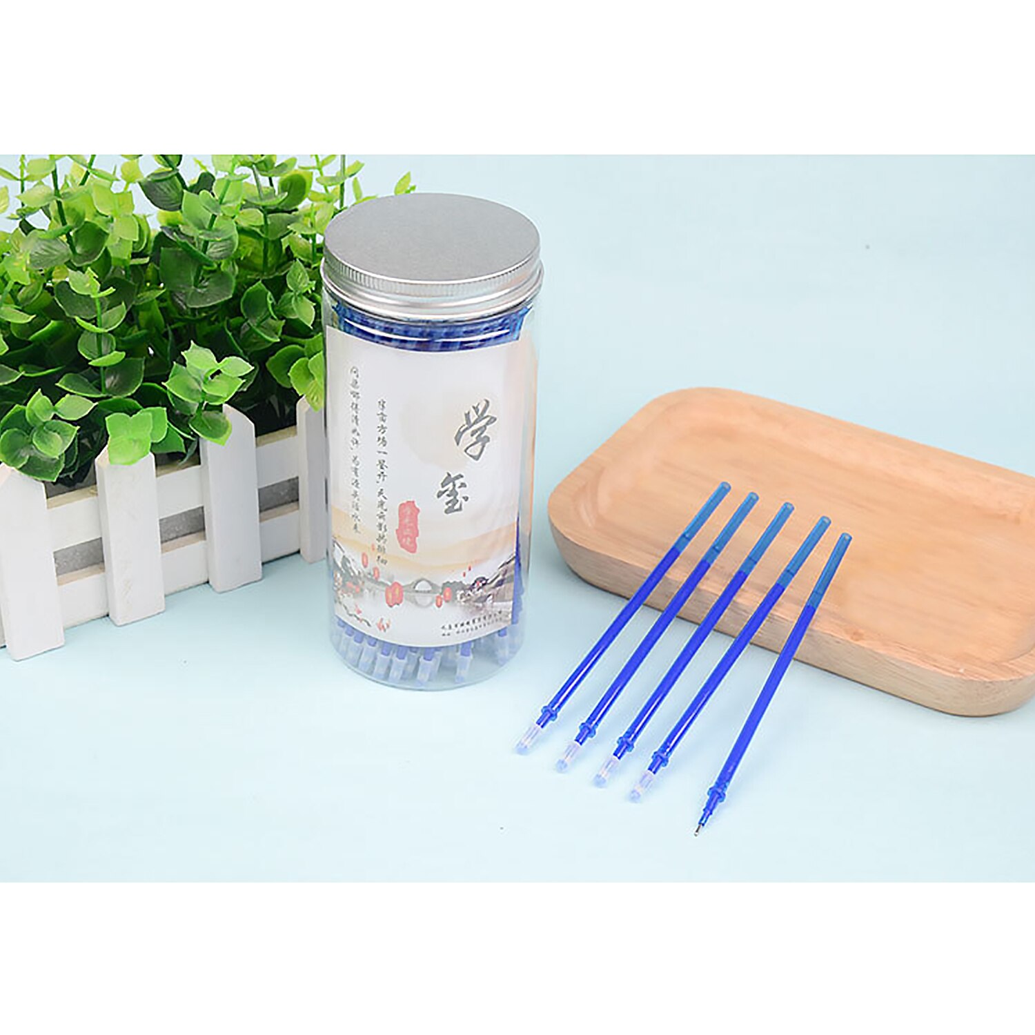 100PCS 0.38mm Friction Erasable Gel Ink Pens Refills for Kids Students Classmates School Office Stationery Supplies