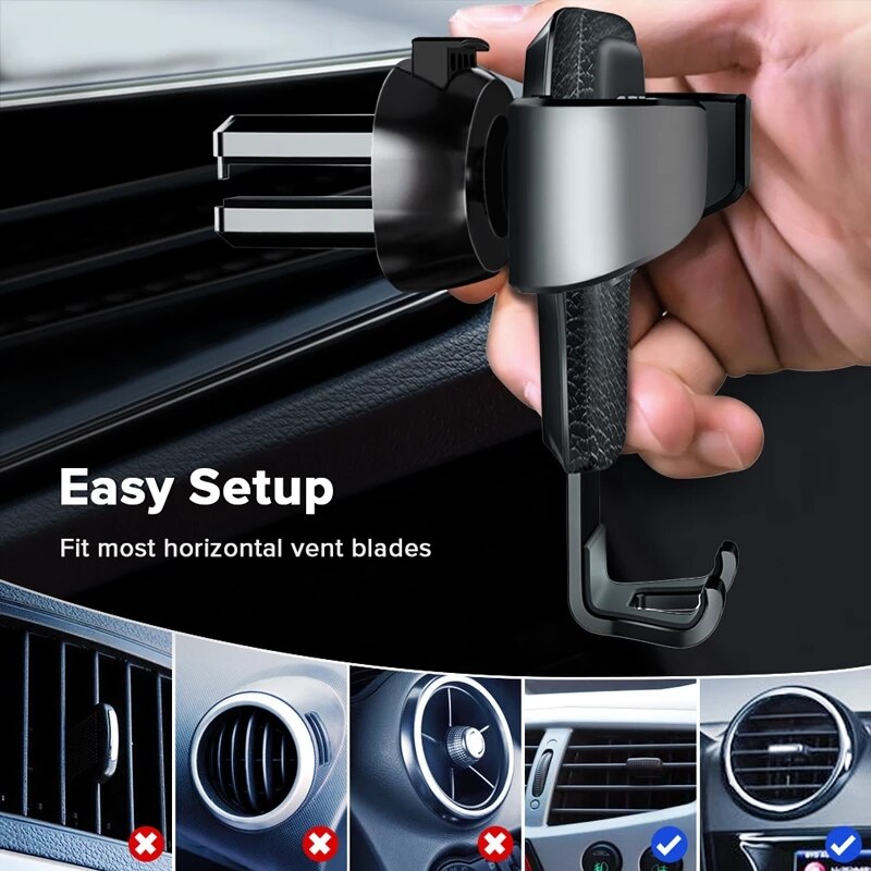 Soporte Universal de gravedad para teléfono móvil, Clip de ventilación de coche, para iPhone y Samsung