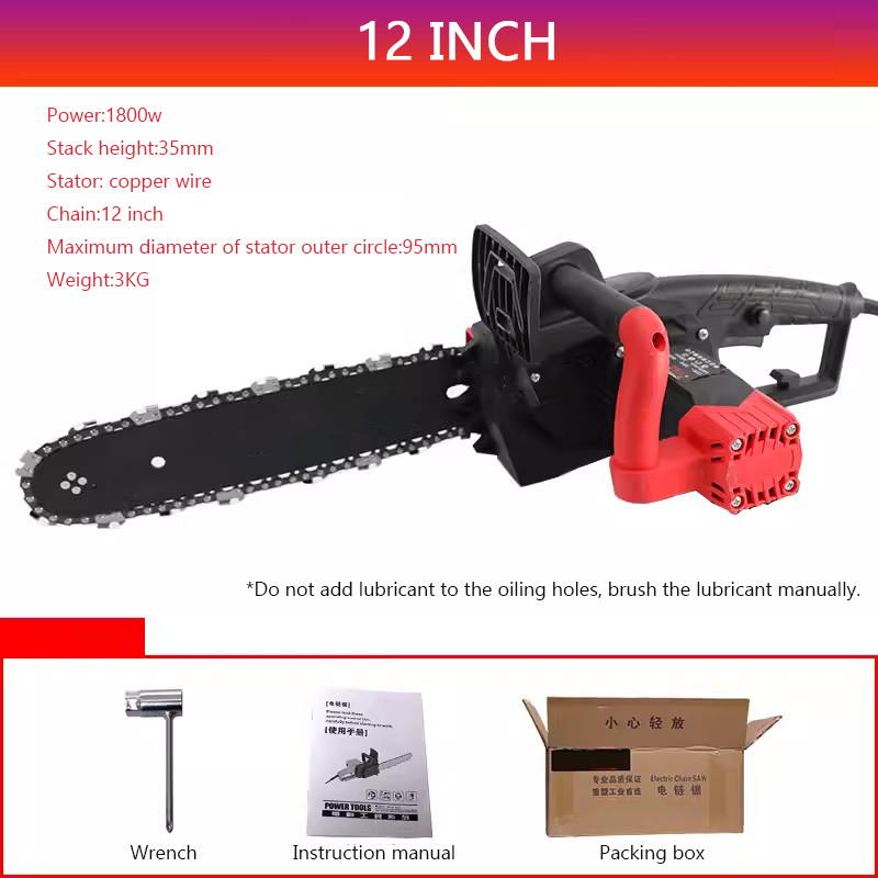 Chainsaw Logging Saw Household Electric Small Chain Hand-held Tree Cutting Tree Cutting Saw High-power Electric Chain Drama: CRIMSON