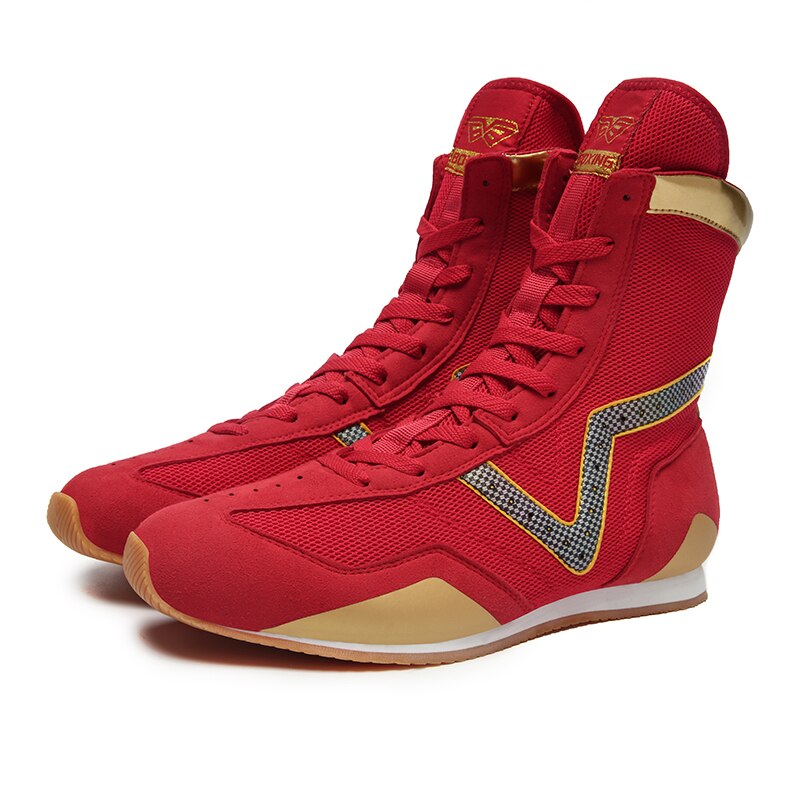 Boxing Shoes Men Gold Boxing Wears for Men Size 39-45 Red Flighting Footwears Men Wrestling Sneakers
