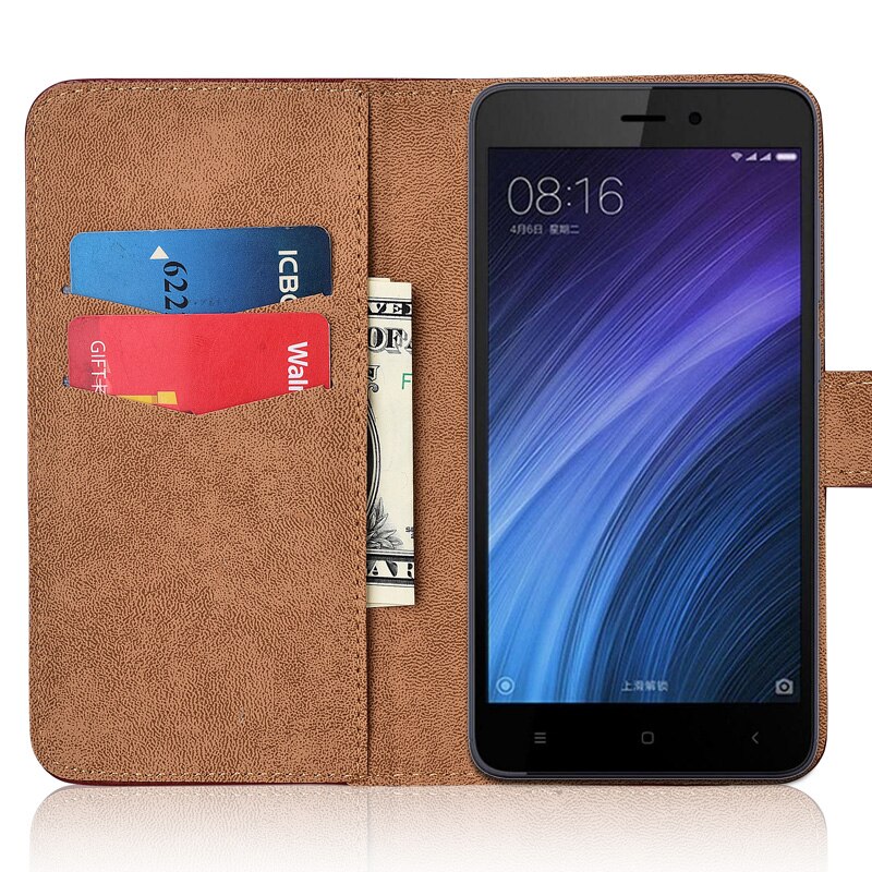 Funda de cuero para Xiaomi Redmi 4A, funda de lujo clásica para teléfono inteligente Redmi 4A