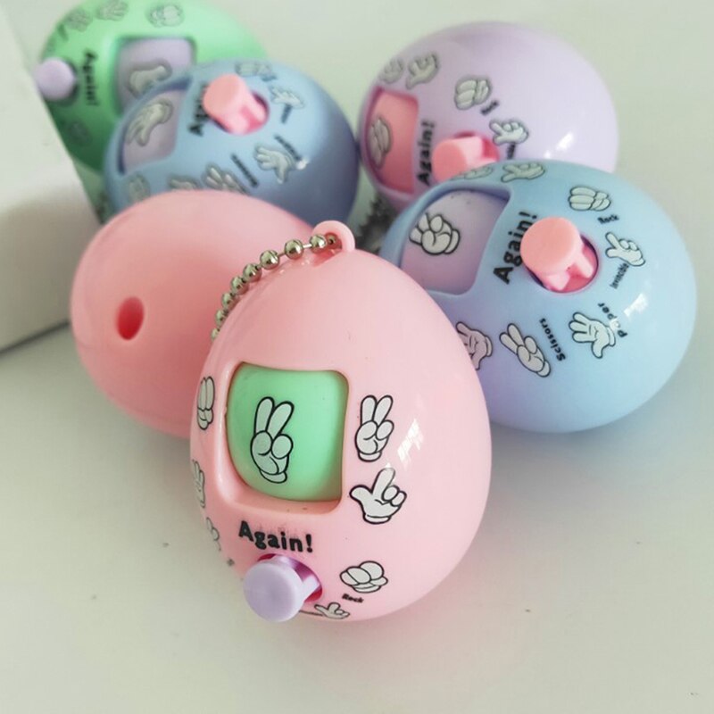 Family Keychain Rock Paper Scissors Round Egg Guessing Toy