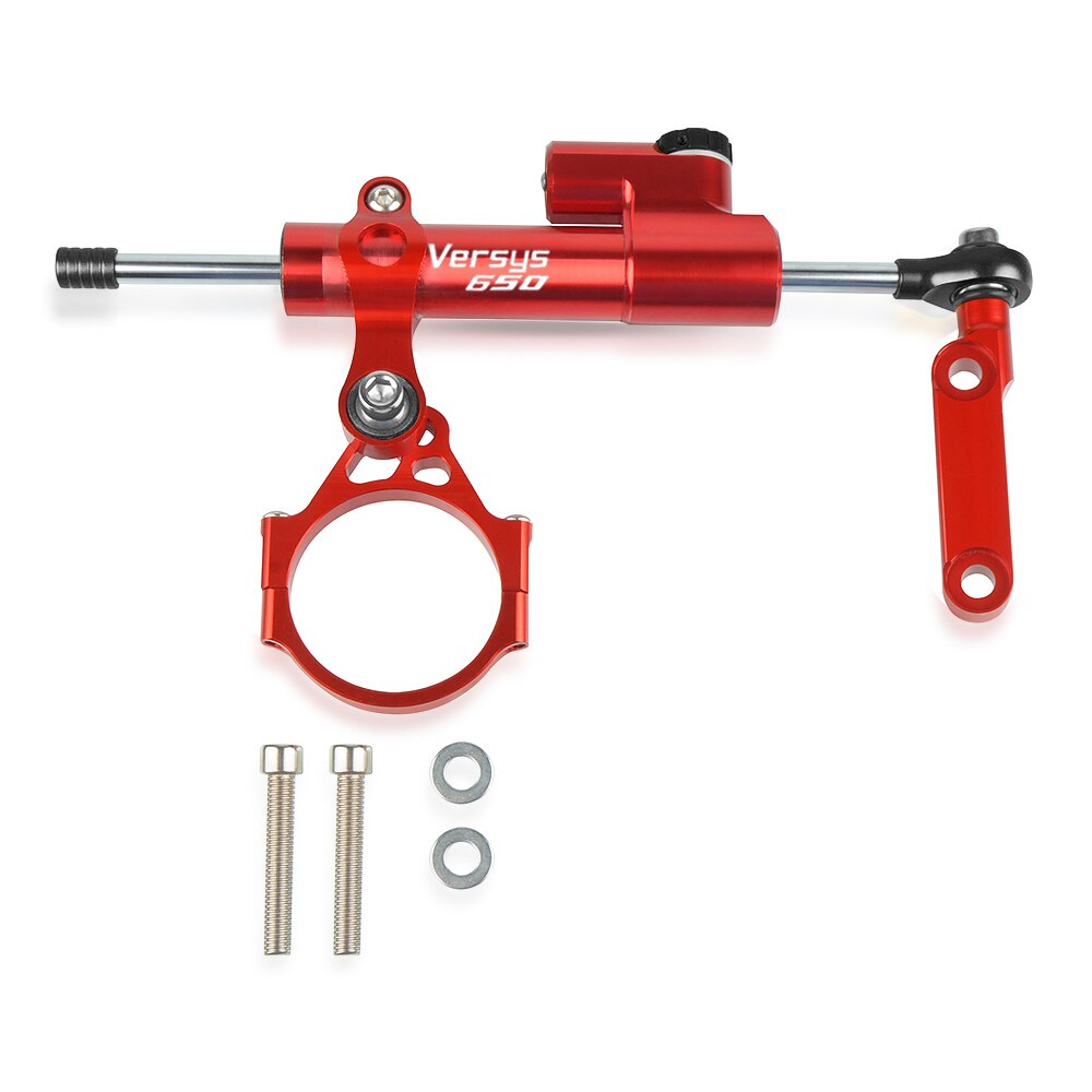 Pour Kawasaki Versys 650 Versys650 moto direction stabiliser amortisseur Support Support Kit de montage: Balck-Red-Red