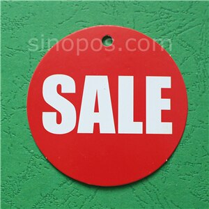 7cm Ronde Aankomst Teken, kleding hanger top selling ticket prijs hang tag gedrukt POP swing label promotionele papieren kaart: SALE