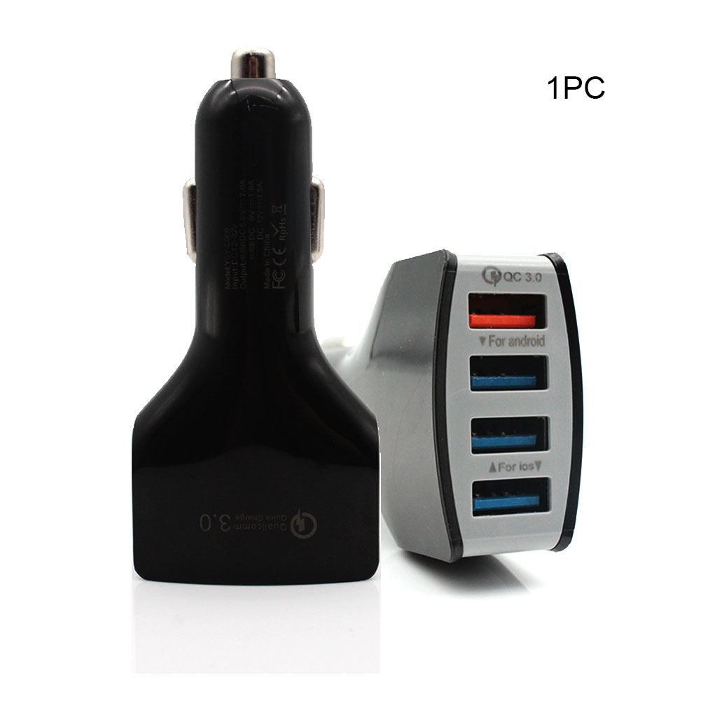 Universal 12-24v fast 7a quick adapter portable car charger mobile phone led indicator tablet 4 usb port accessories socket mini