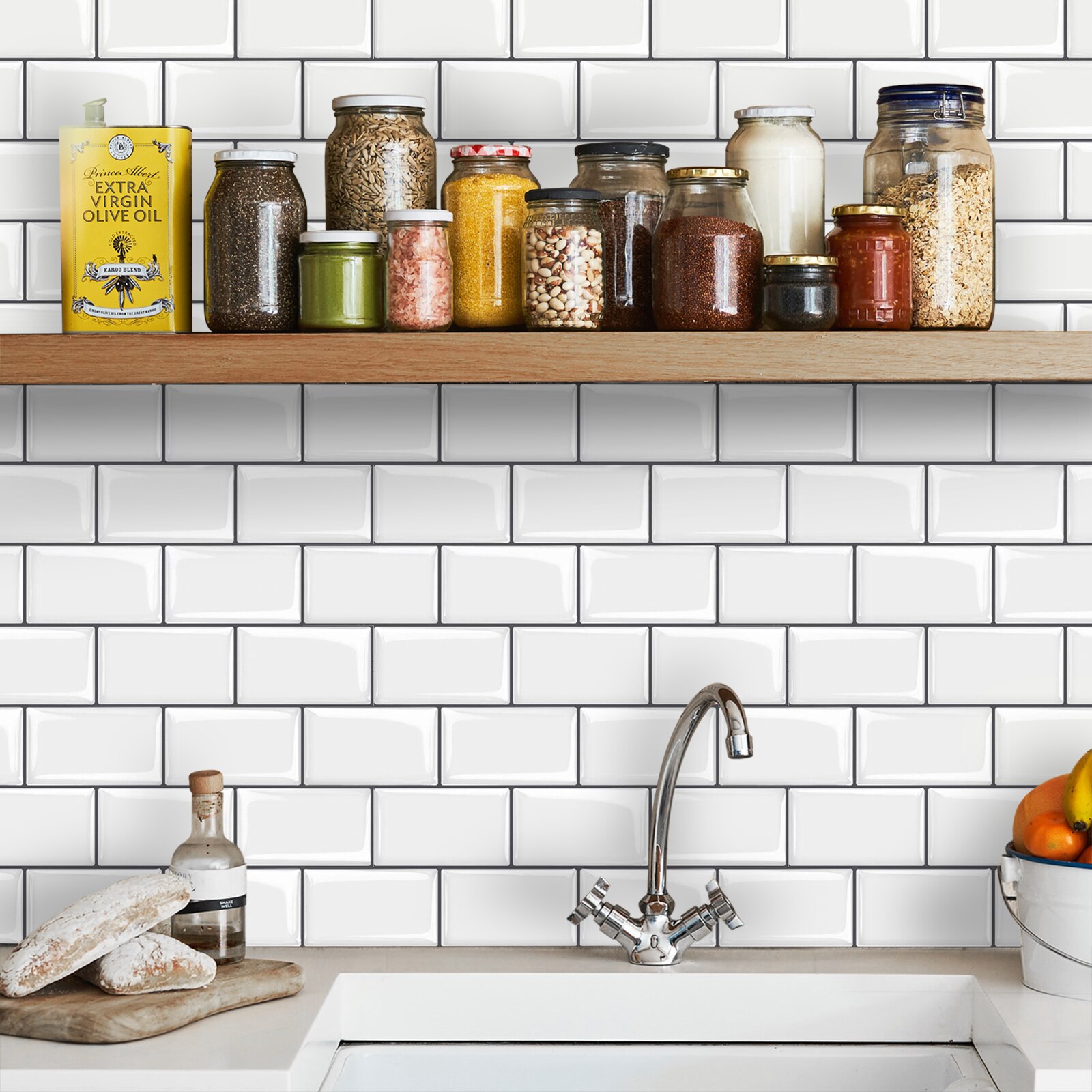 Midcard 10 Fogli Di Piastrelle Adesive In PVC Per Pareti - Effetto Metallico Misto Per Backsplash Cucina E Bagno - Dimensioni 29,2x30 Cm, Copertura 9 M²