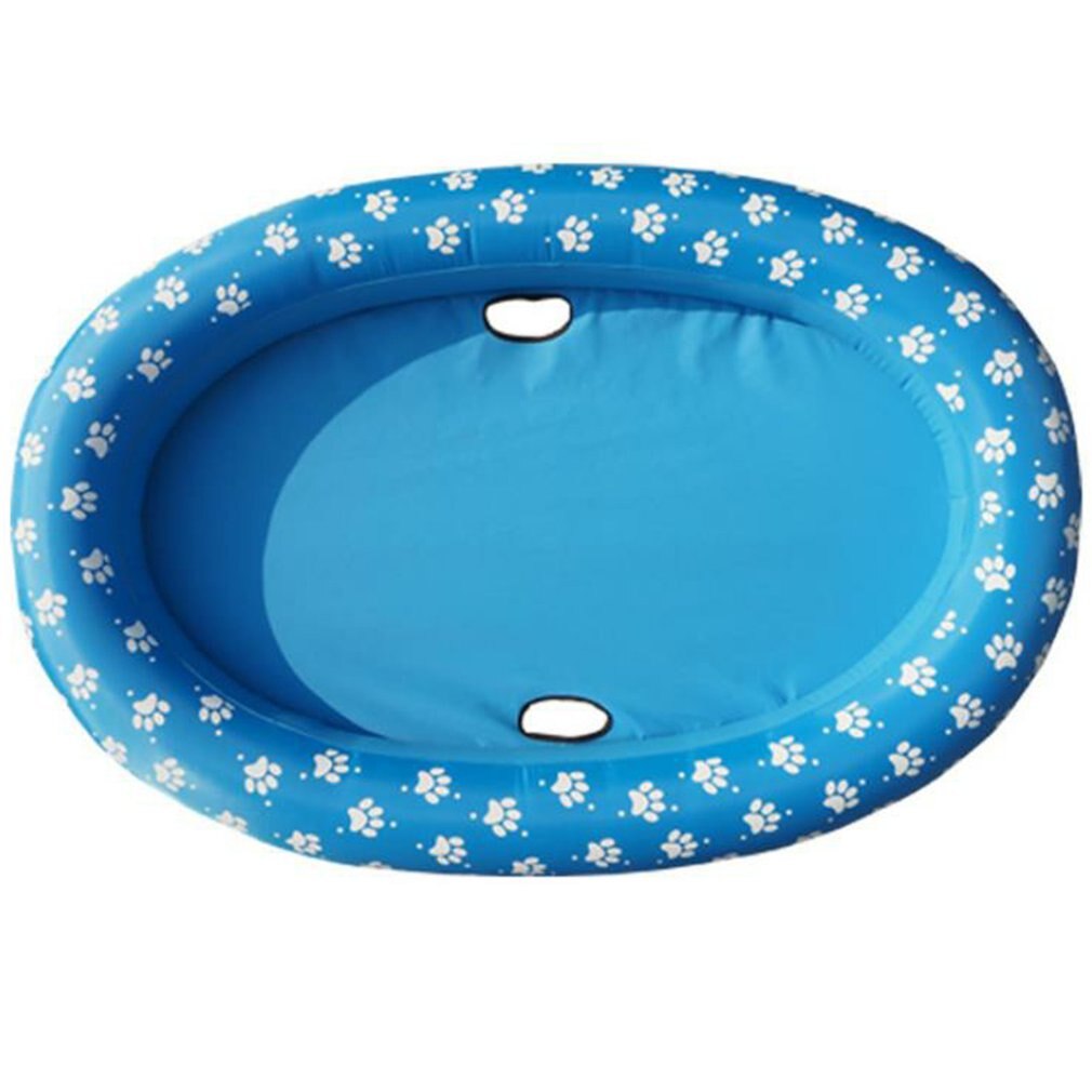 Footprint Inflatable Swimming Pool Pet Dogs Floating Raft Bed Water Play Cushion