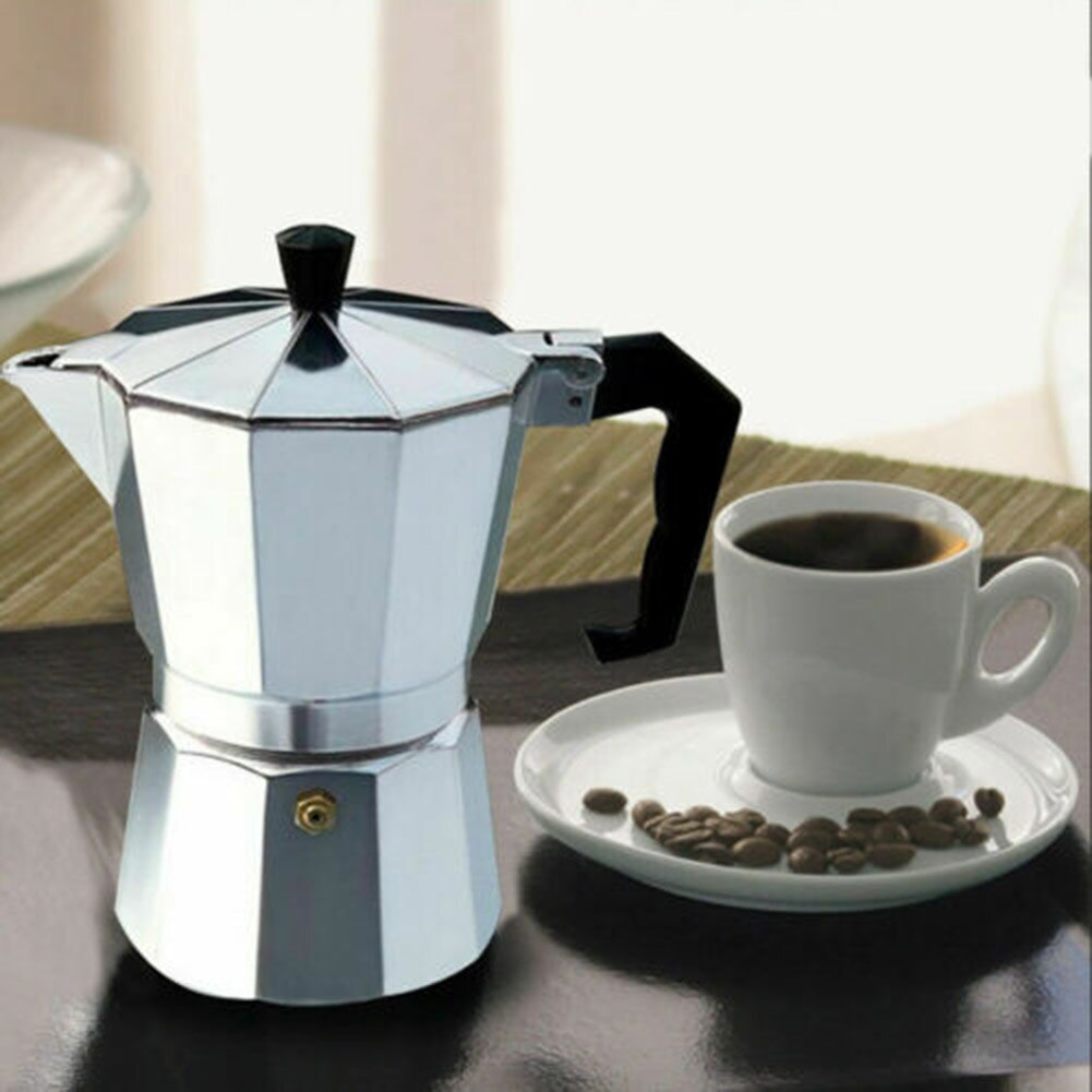 Italiensk espressomaskine kaffe moka gryde komfur top ottekantet aluminium kaffekande maskine