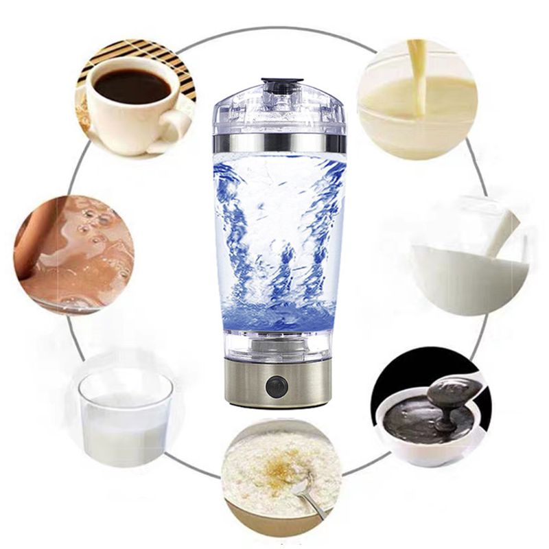 USB Rechargeable Electric Mixing Cup Portable Protein Powder Shaker Bottle Mixer