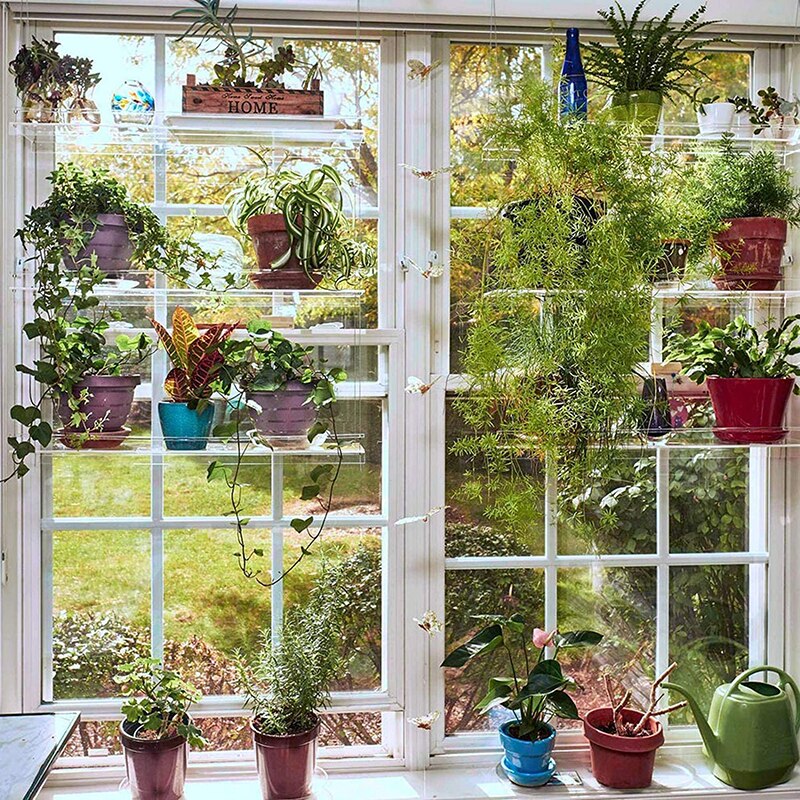 Étagère à plantes suspendue par fenêtre, support décoratif pour Pot de fleurs, pour jardin, rangement intérieur, RERI889