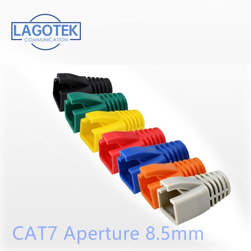 RJ45 Cat7 Caps Cat6a Network Ethernet Cable Connector Cat 7 Plug Protective Multicolour Boots Sheath Color Bush OD 8.5mm
