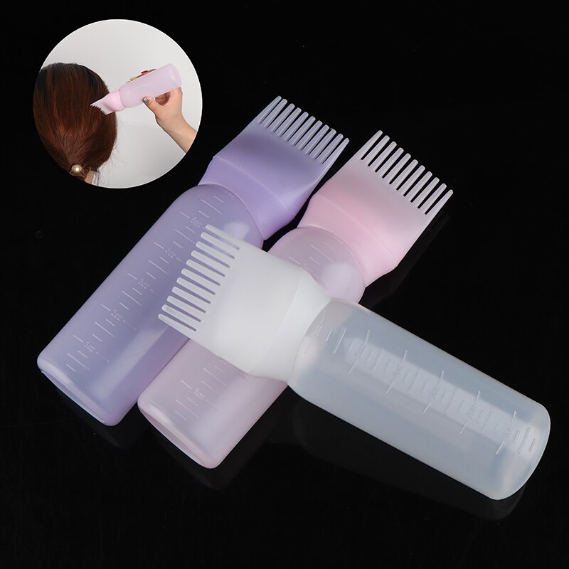 Botella de champú para teñir, bote aplicador de aceite para tinte de cabello, herramientas de estilismo, botellas de cepillo aplicador para tinte de cabello
