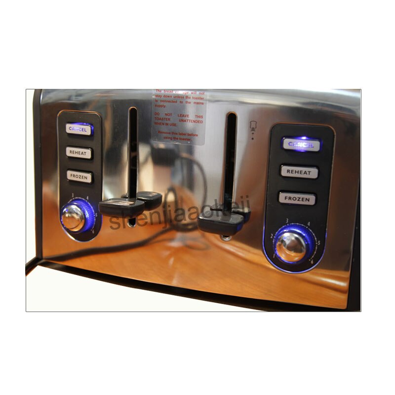 CFDQ004 Stainless Steel 4slices Toaster Automatic Toaster Electric Oven Toaster Breakfast Machine Baking Heating Bread Machine