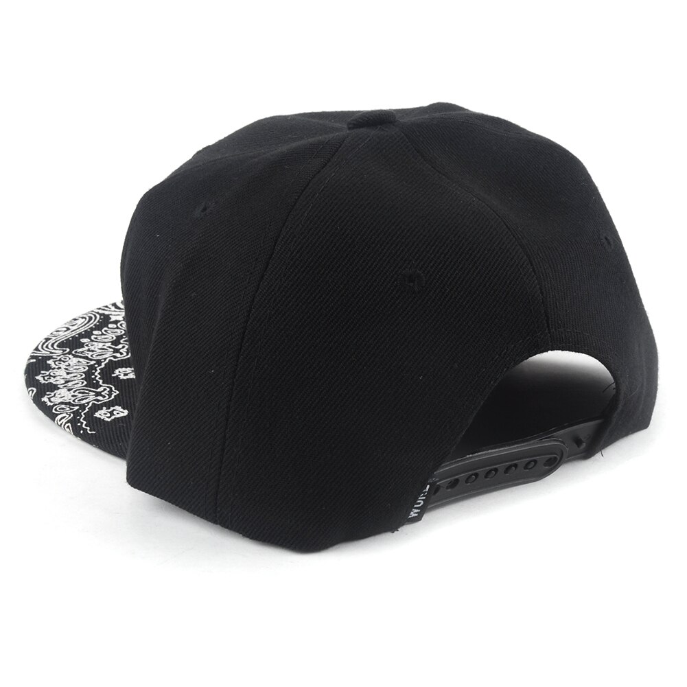 Wit Paisley Patroon Zwarte Hoed Mode Outdoor Man Vrouwen Zomer Baseball Cap Zonnehoed Verstelbare Hip Hop Snap Terug caps Hoed