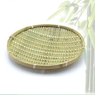 Bambu handgjord bambuväv förvaringskorg cirkulär mottagarfodral fruktfat skål torkning soptunna bur matvaror organisatör -66850: 30 x 3cm