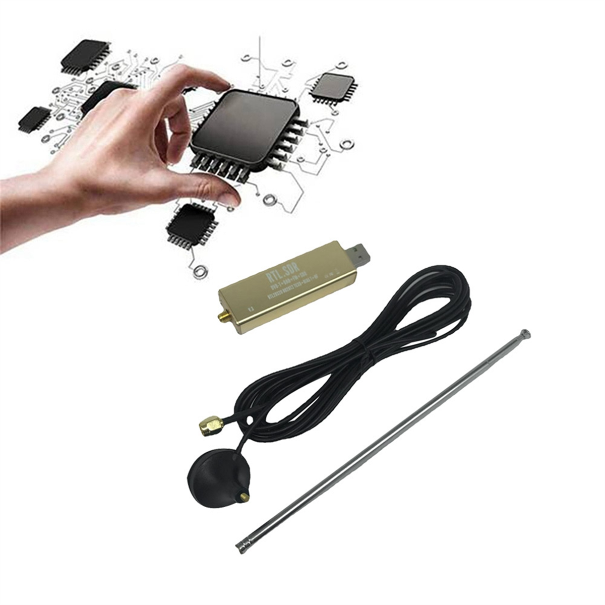 RTL SDR Receiver V3 Pro 100KHz-1.7GHz Built-in TCXO for Ham Radio SDR RTL Aviation Band ADSB for UHF VHF HF AM FM