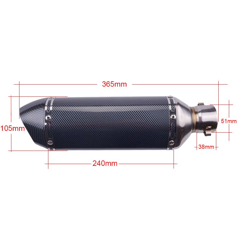 36-51mm Universal Motorcycle Exhaust Modified Muffler Pipe Universal for Exhaust ATV Scooter Dirt Pit Bike Motocross
