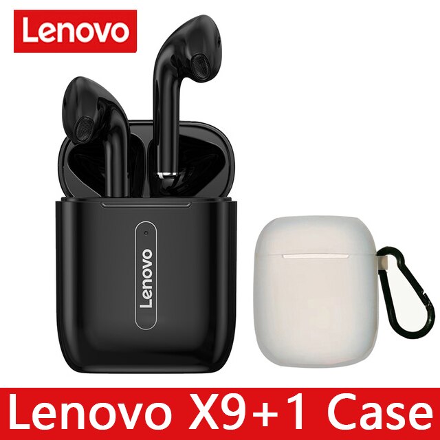 Lenovo X9 True Wireless bluetooth 5.0 Earphone Touch Control Dynamic HIFI Stereo Earbuds Handsfree Sport Headset 300mAh: X9 black add Case