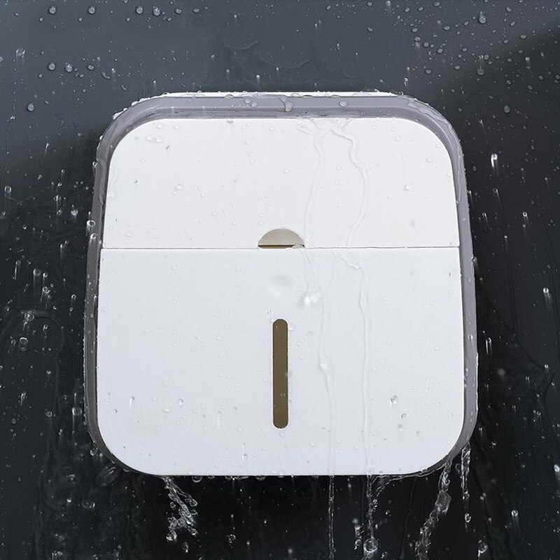 Waterproof Wall Mount Toilet Paper Holder Shelf Toilet Paper Tray Roll Paper Tube Storage Box Tray