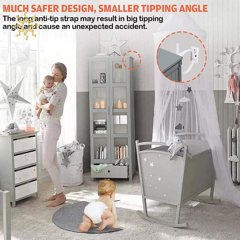 Baby Safety Set Furniture Anti-tip Straps Prevention Device for Kids Children Falling Furniture Prevention Device Protection