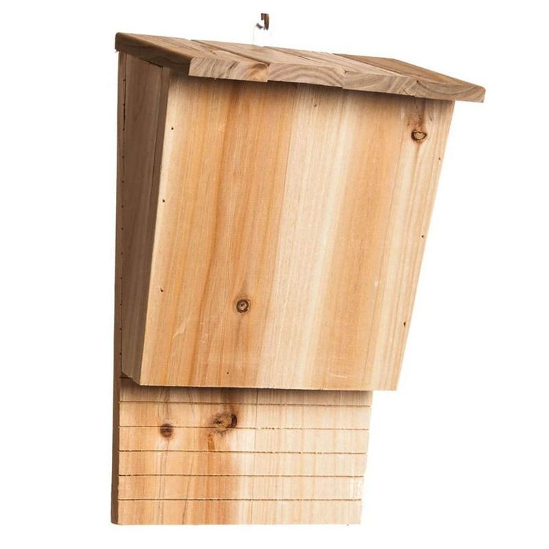 Bat Houses For Outdoor Natural Wooden Bat House Shelter With Roof Weatherproof Bat Box Garden Summer And Winter Quarters