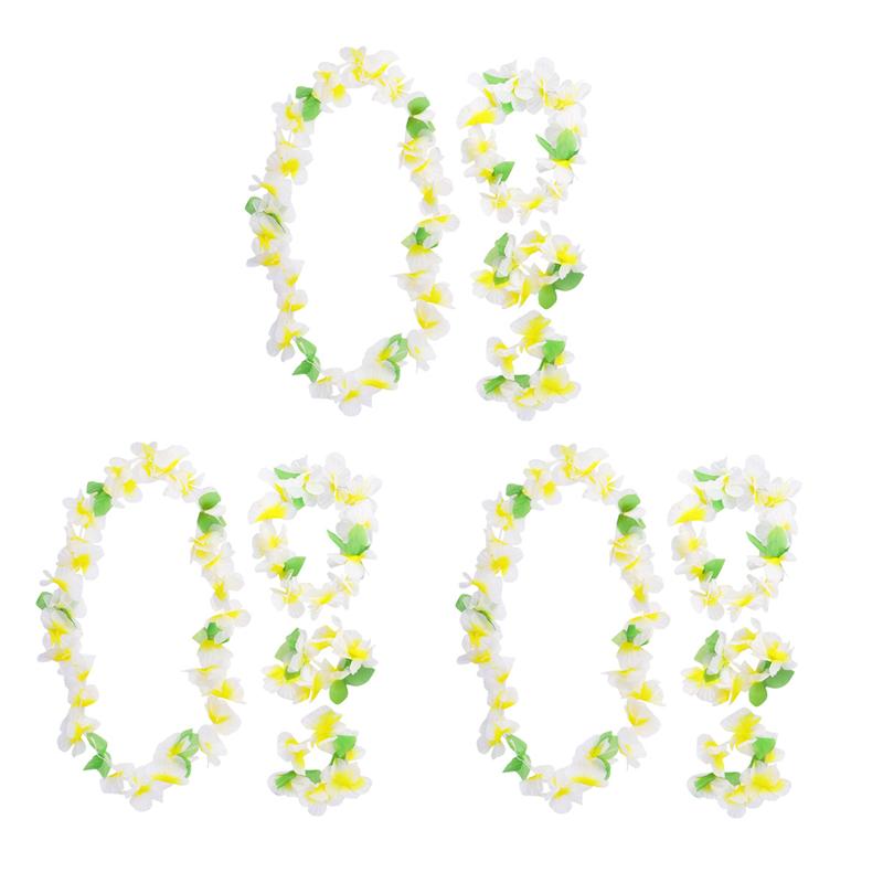 12Pc Hawaiian Girlande Kit Bunte Künstliche Blumen Kranz Hawaii Tropical Kostüm Liefert für Neck Kopf Handgelenk Decor Liefert: E