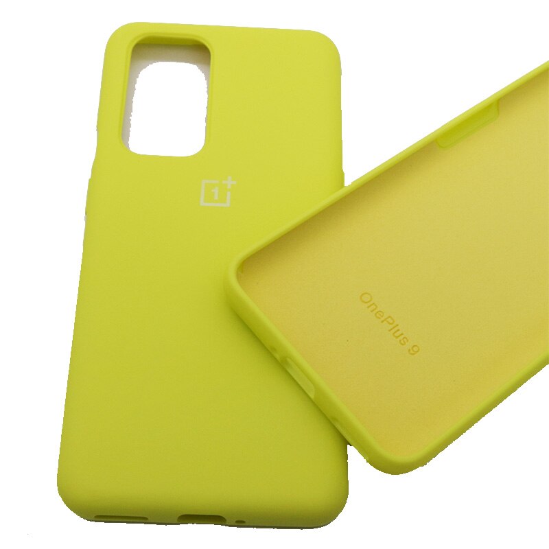 Original OnePlus 9 9pro Case Liquid Silicon Back Cover One Plus 9 9 pro Soft Case Shockproof Full Protectiver Case: For Oneplus 9 pro / Yellow