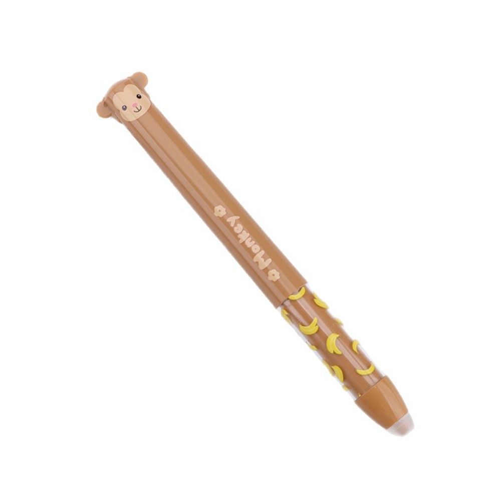 Cartoon Erasable Ballpoint Pen Animal Quick-drying Neutral Pen Double Ink Color Signature Pens Stationery