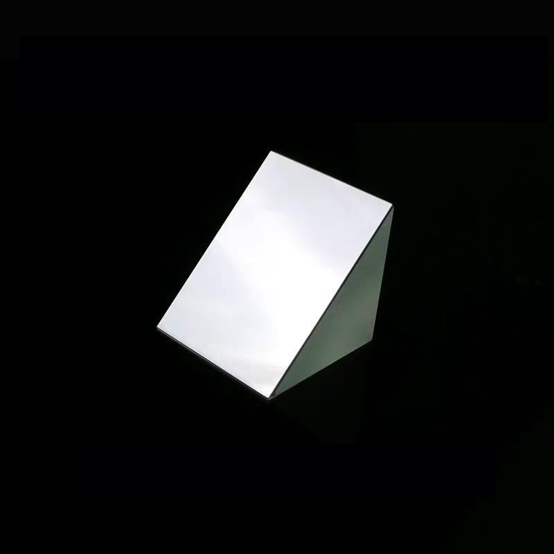 Prisma Triangular de cristal óptico, Prisma de reacción externa de 20x20x20mm, Prisma de ángulo recto con cara grande reflectante, espejo de aluminio cónico