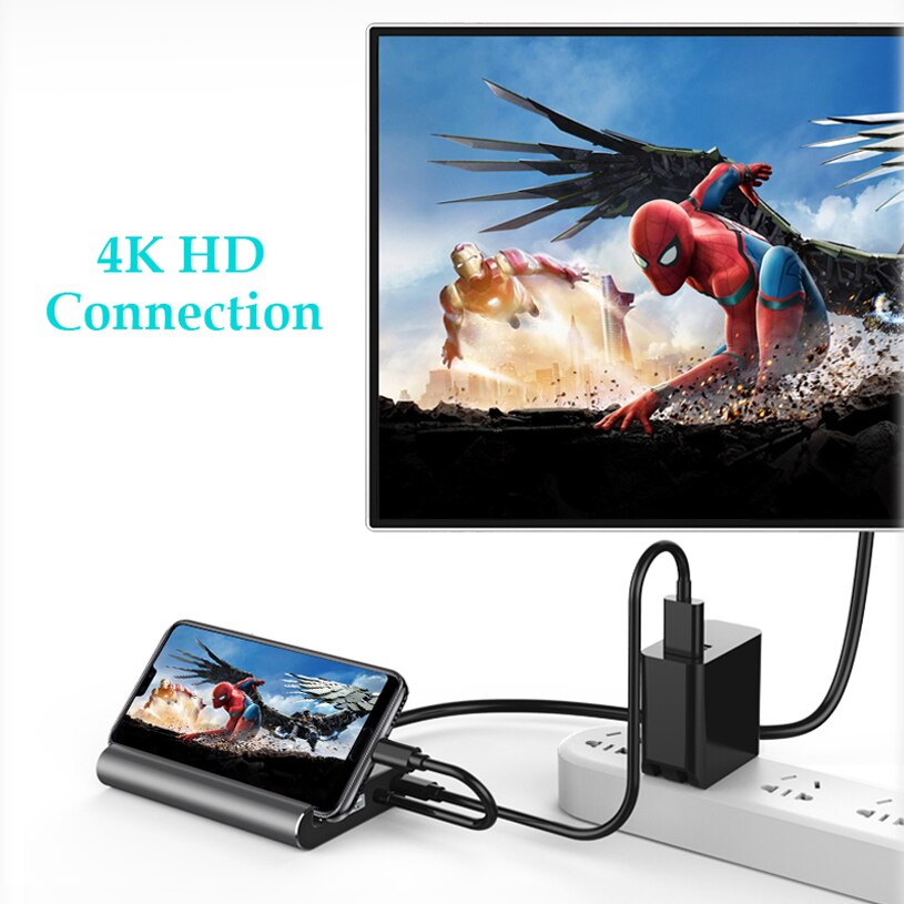 USB Type C to HDMI VGA RJ45 PD USB 3.0 Type-c Docking Station USB-C HUB Adapter for Mac Air Pro Huawei Mate10 Samsung S8