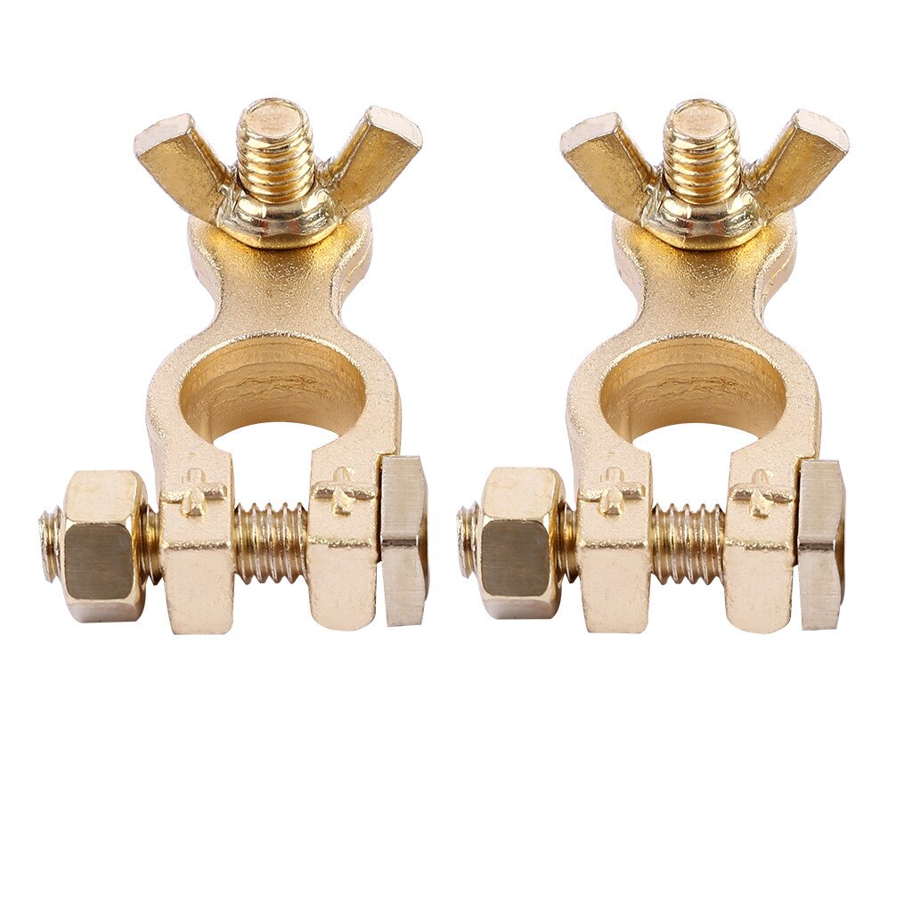 2x Car Positive&Nagative Heavy Duty Battery Terminal Clip Connector Clamp Brass