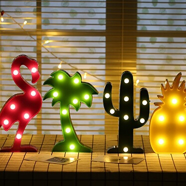 LED Nachtlampje Ananas Cactus Night Lamp Romantische Tafellamp Flamingo Kerstboom LED Nachtlampje Decoratie 3 Dlamp