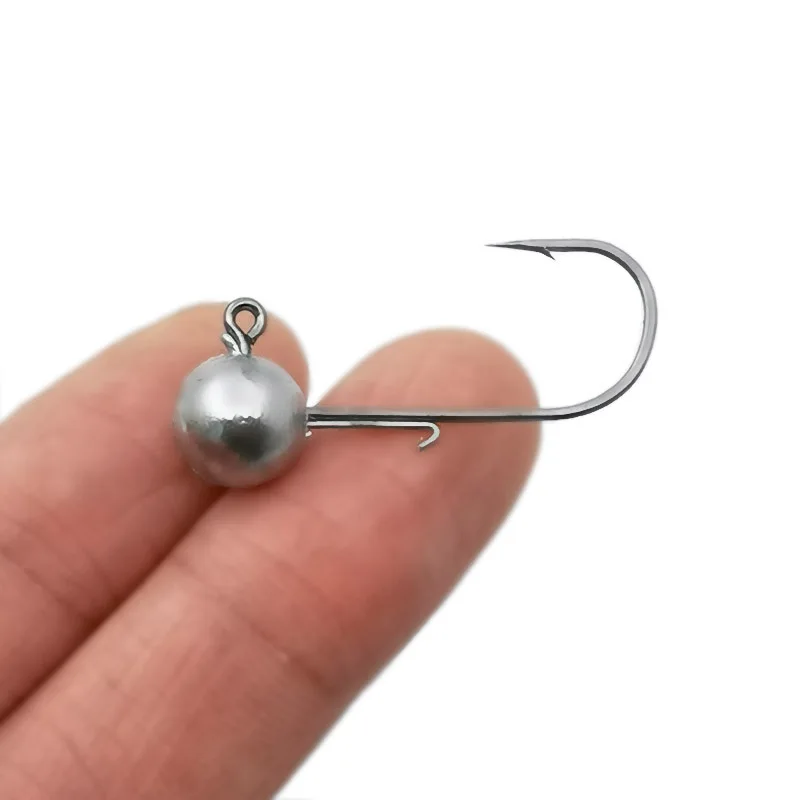 OUTKIT 5 pz NED Testa Maschere Gancio 2.5-14g Sfera Rotonda Jig Testa Gancio Weedless Gambo Lungo Ganci Secondari per La Pesca Alla Verme Morbido