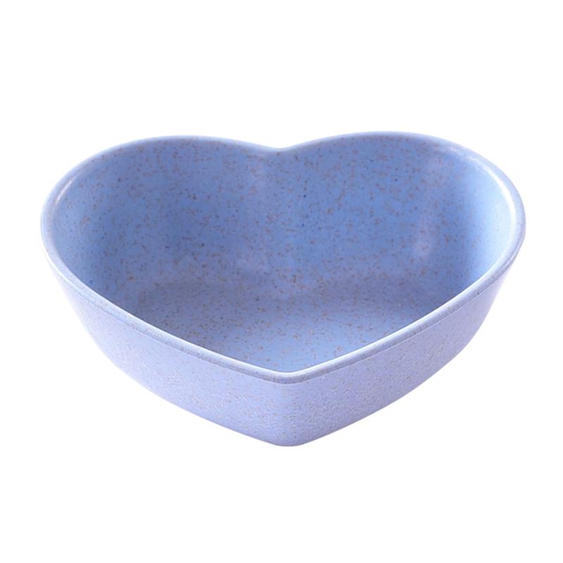 4 Uds. De platos para salsa con forma de corazón, cuencos para inmersión, paja de trigo, salsa de soja, Mini plato de vajilla, plato para condimentos para pasta, Ja: Blue