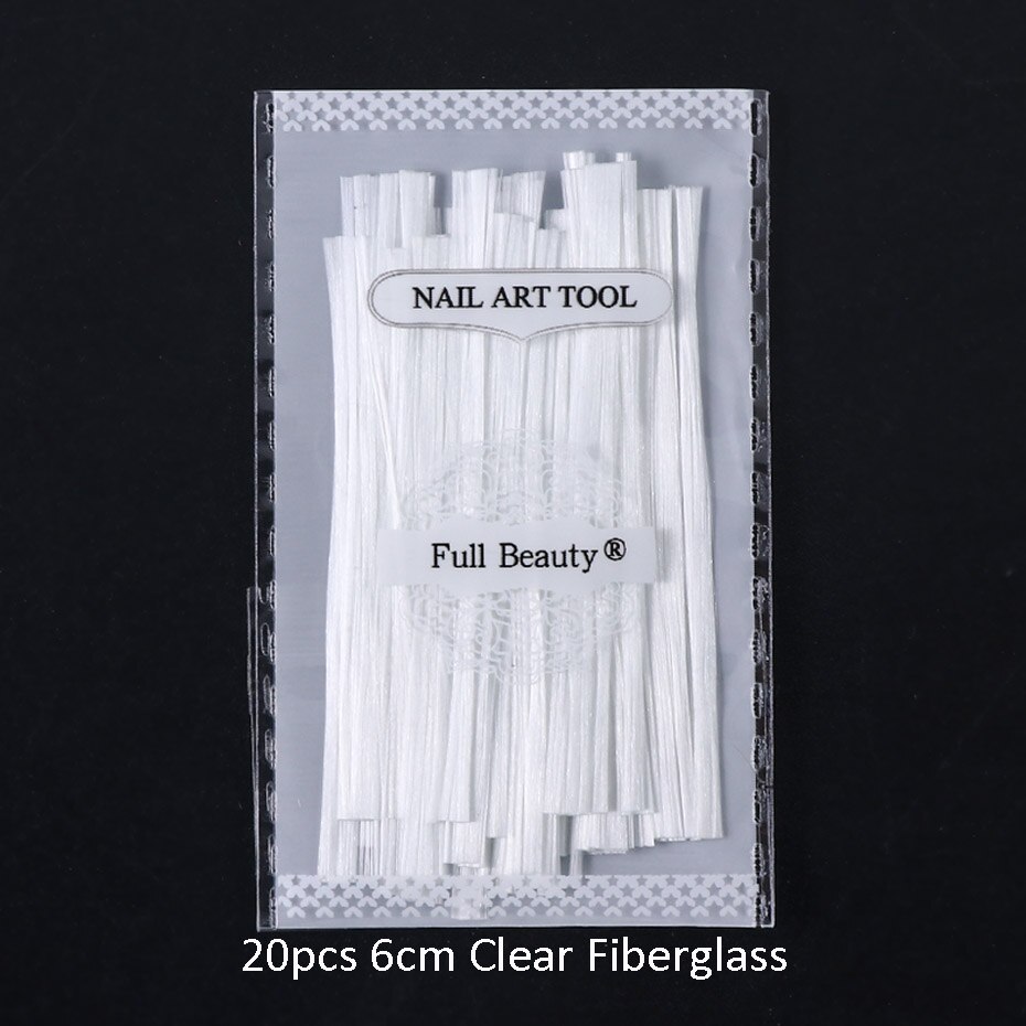 1m/2m/5m Nail Art Fiberglass For Nail Extension Building Clear Nails Fibernails Silk Acrylic Tips With Scraper Manicure SA1578: 6cm Clear 20pc