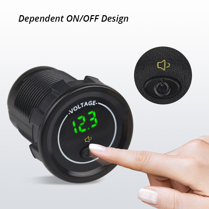3 kolory 12-24V wyświetlacz doprowadziło samochodowy woltomierz napięcie z włącznikiem/wyłącznikiem alarm niskiego napięcia wodoodporny motocykl łódź woltomierz samochodowy