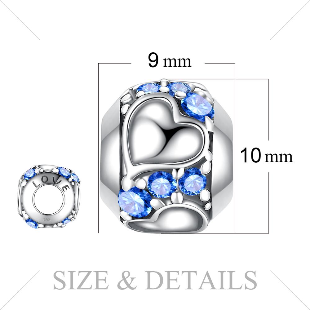 JewelryPalace Heart Love 925 Sterling Silver Bead Charms Silver 925 Original For Bracelet Silver 925 original For Jewelry Making