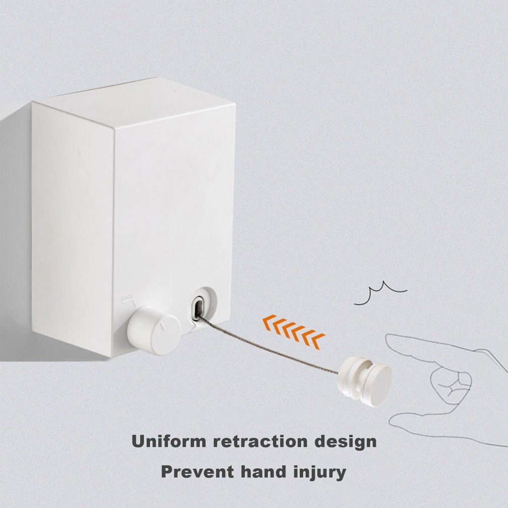 Retractable Clothesline Indoor Outdoor Clothes Drying Rack Wall Mounted Laundry Dryer Hanger Bathroom Invisible Clothes Line