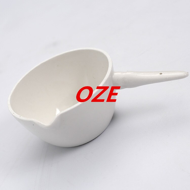 1PCS 200ML Ceramic Evaporating dish Round bottom with handle For Laboratory