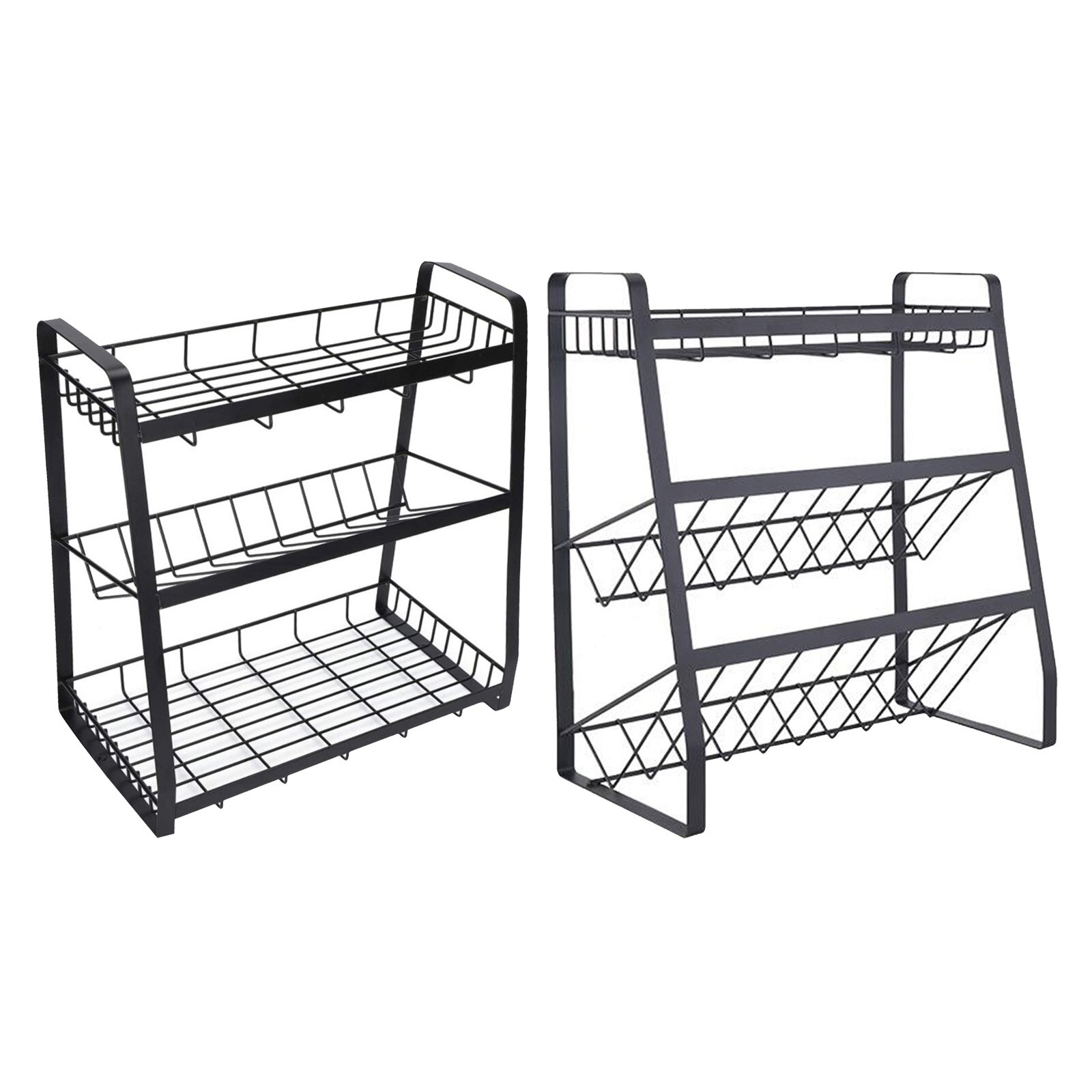 Stainless Steel 3 Tier Pull Down Spice Rack Storage Shelf Organizer