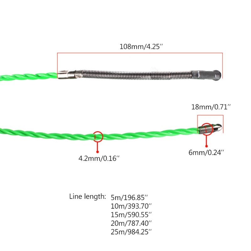 5/10/15/20/25m Cable Puller Electrical Wire Fish Tape Cable Wire Puller Lead Device Construction Electrician Hand Tools