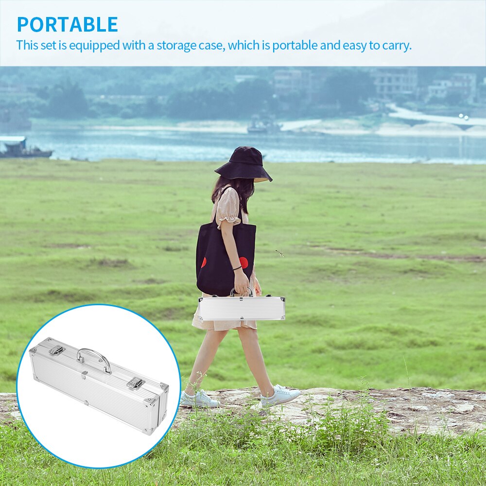 3PCS Stainless Steel BBQ Tools Set Barbecue Grilling Utensil Accessories Camping Outdoor Cooking Tools BBQ Grill Utensil Set